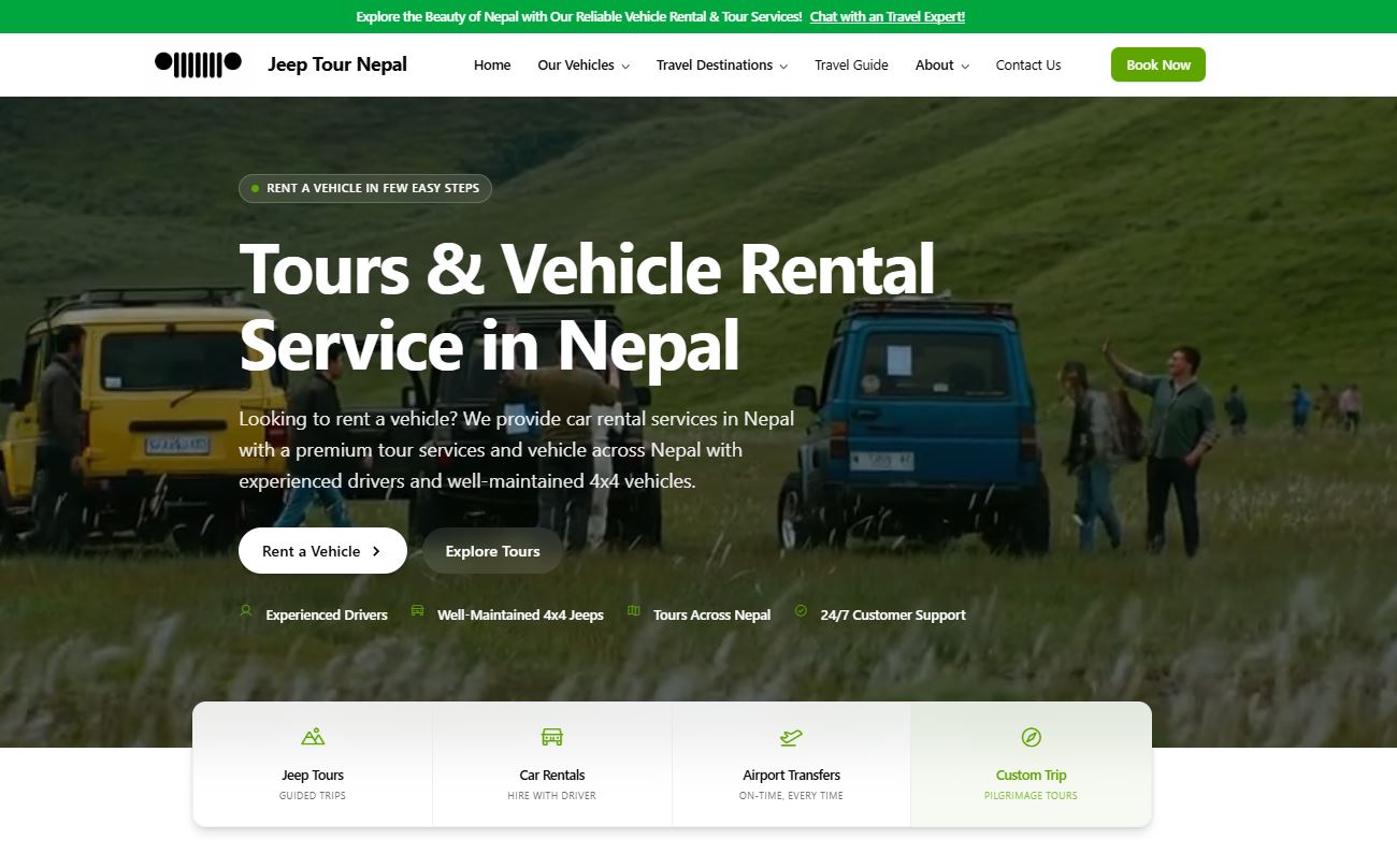Vehicle Rental Service in Nepal - Jeep Tour Nepal